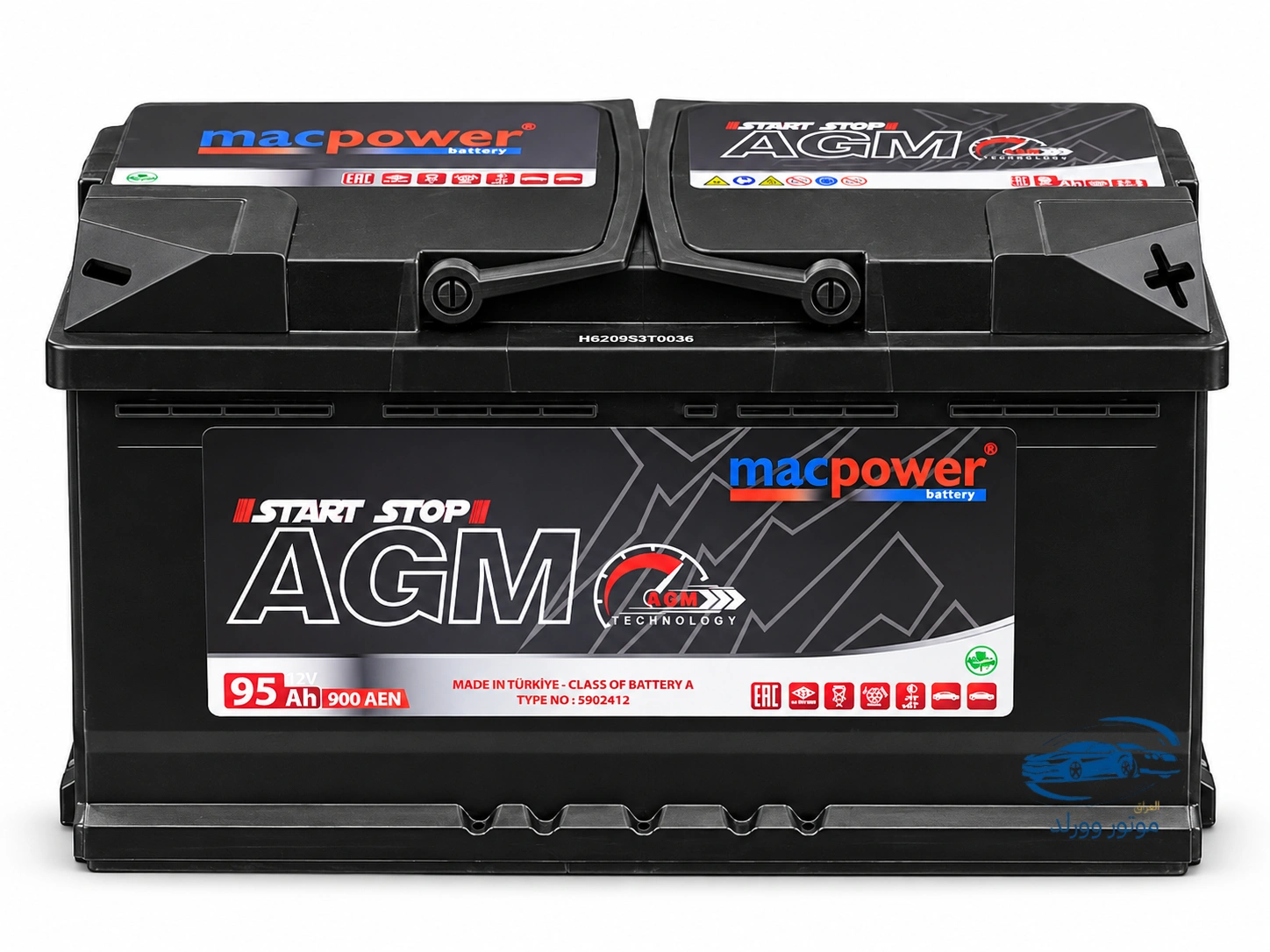 بطارية MACPOWER بتقنية AGM | سعة (95Ah) | منشأ تركي | ضمان سنة
