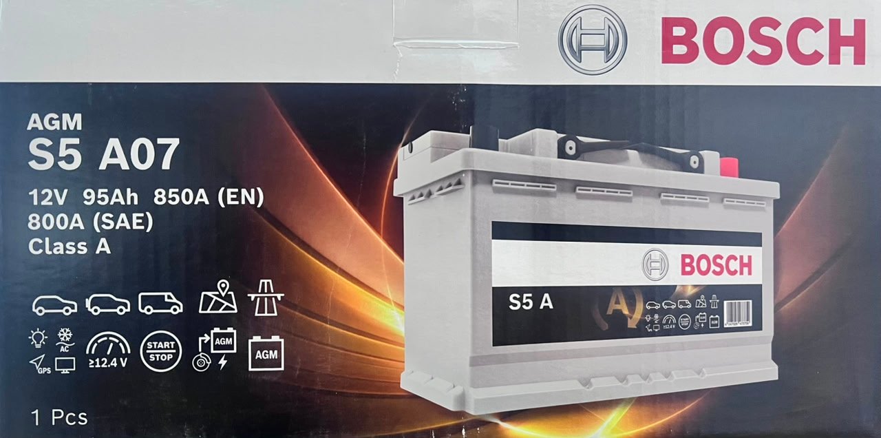 بطارية بوش | AGM 95Amp | ناصي عكس | اصلي - الصورة 2